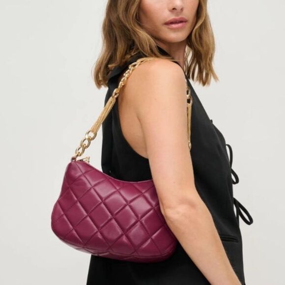 Urban Expressions Eve Quilted Crossbody Bag in Merlot. Vegan Leather. NWT! - Picture 6 of 12